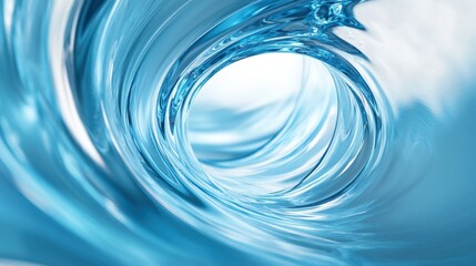 A close-up view of a swirling blue water vortex, creating a sense of movement and fluidity.