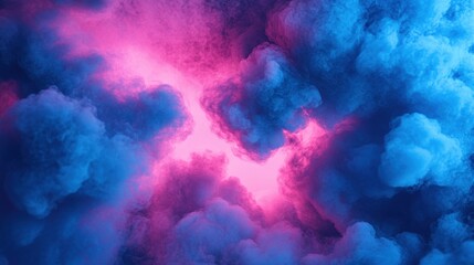 Obraz premium Vibrant abstract clouds in blue and pink hues create a surreal, atmospheric background.