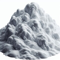Obraz premium large detailed, macro photography pile of snow on white isolated background 