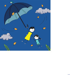 Kids drawing vector elements for kindergarten posters and banners. Children's drawing style of illustration.