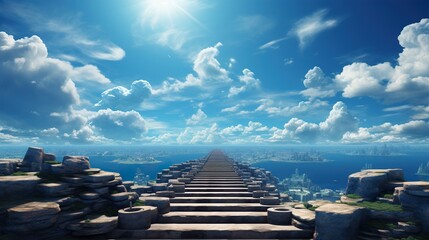 stairway to heaven, heavenly stairway HD 8K wallpaper Stock Photographic Image