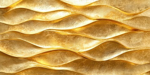 Gold colored wall with a wavy pattern