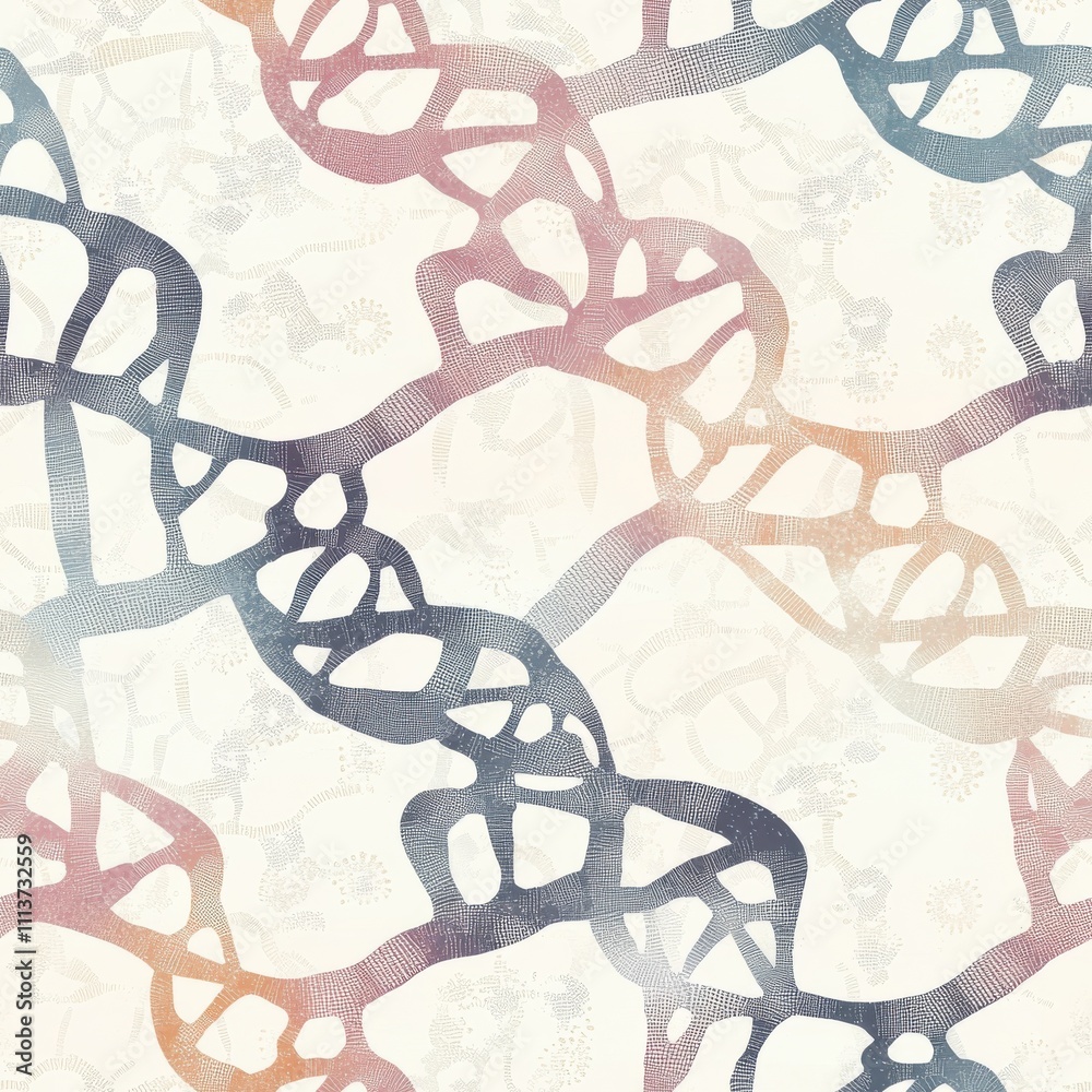 Aufkleber an intricate pattern of stylized genome maps intertwines with colorful lines, symbolizing the comple
