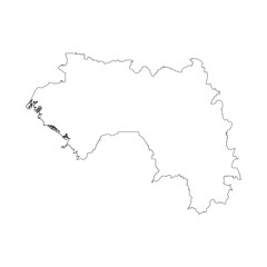 Guinea blank outline map