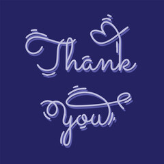 Thank you day. Handwritten lettering thank you. Doodle style. Vector illustration of a thank you card.