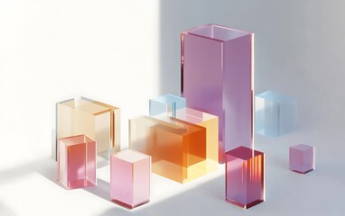 Obraz premium Geometric Wall Decor with Soft Hexagons