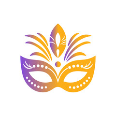 Gradient Brazilian festival Carnival mask vector illustration