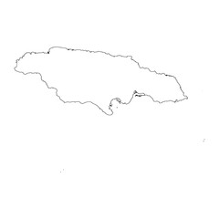 Jamaica blank outline map