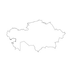 Fototapeta premium Kazakhstan blank outline map