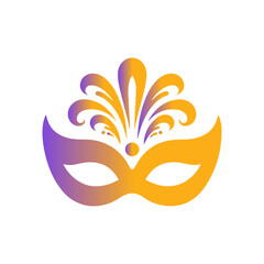 Gradient Brazilian festival Carnival mask vector illustration