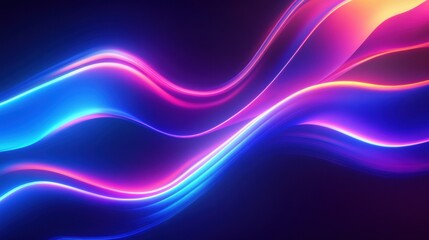 Obraz premium Vibrant abstract waves of purple, pink, and blue light creating a dynamic visual effect.