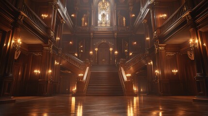 Majestic Grand Staircase in a Lavish Baroque Interior