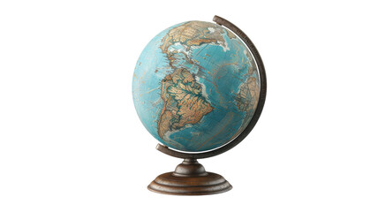 Blue Globe Icon Representing Global Connectivity and Communication Over White Background