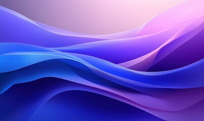 Fototapeta premium Flowing Blue and Purple Curves Abstract Minimalist Design 3D Render