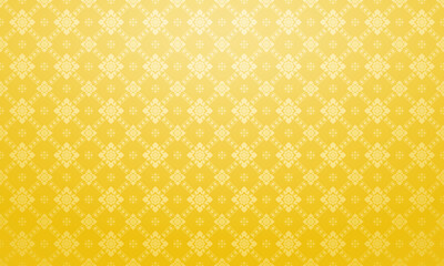 Luxury Thai pattern Golden background vector illustration. Lai Thai floral element pattern. Bright yellow gold theme