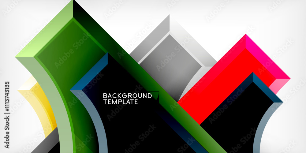 Poster Geometric design abstract background - circles and triangles