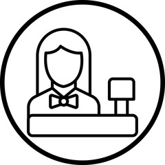 Cashier Female Icon Style