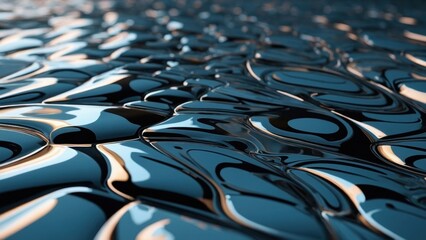 Fototapeta premium Reflective Liquid Surface with Abstract Ripples