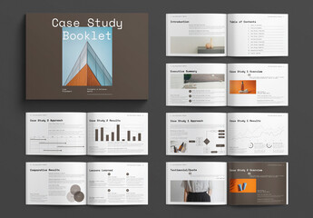 Case Study Booklet Template Brochure Design Layout Landscape