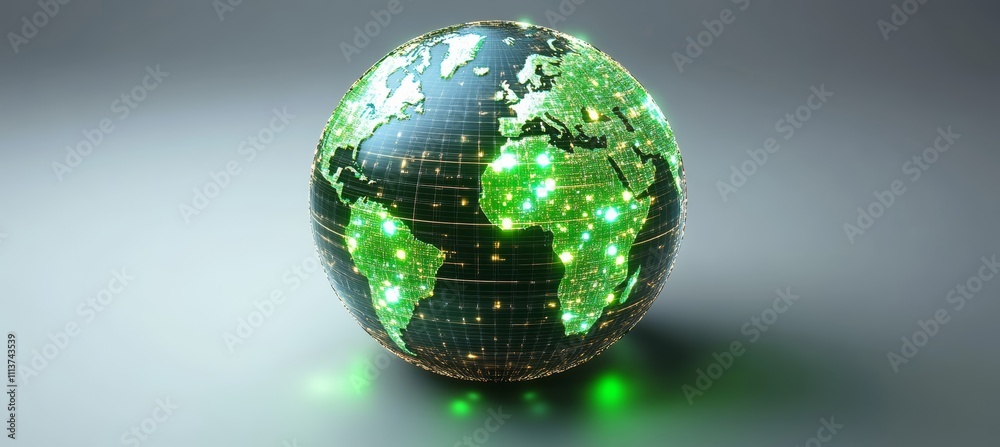 Poster Hacker virus spread on earth globe. Global earth atlas. Generative AI technology.	
