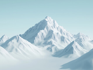 Obraz premium glacial climate formation glacier. Majestic snow covered mountain peaks under clear sky no body