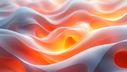 Obraz premium Minimalist Abstract Art Piece Soft Orange Gradient Gentle Lighting Smooth Curves Calming Composition Autumn Background