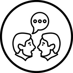 Face To Face Conversation Icon Style