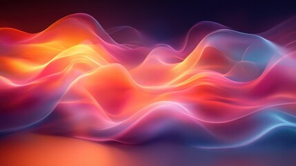 Obraz premium Abstract Curved Glass Design Vibrant Colors 3D Render Minimalist Elegant Dynamic Flow Light Refraction Iridescent Background