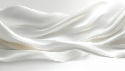 Obraz premium Abstract Flowing White Fabric Composition Minimalist Natural Light Texture Curves