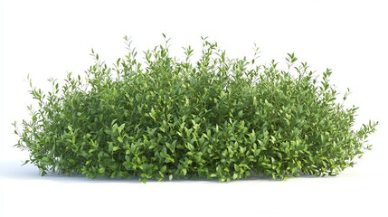Obraz premium Lush green shrub, white isolate background