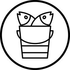 Fish Bucket Icon Style