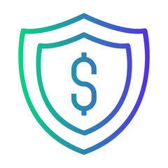 money apps security Line Gradient Icon