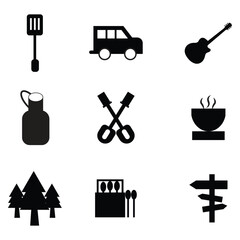 travel adventure vector design icon set
