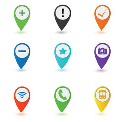 Map Pins and Locations symbol design 
