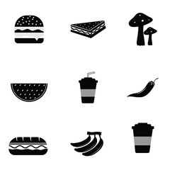 food and drink vector icon line set

