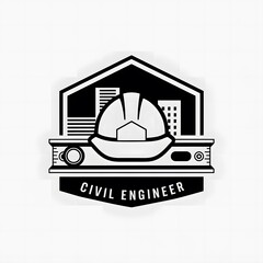 Civil engineer logo on white background