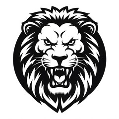 Obraz premium Roaring lion logo on white background