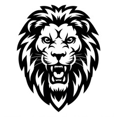 Fototapeta premium Roaring lion logo on white background