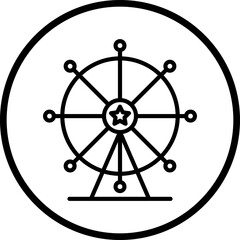 Fototapeta premium Ferris Wheel Icon Style