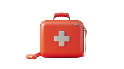 Obraz premium High-Quality 3D Icon of a First Aid Kit Isolated for Medical Use and Educational Purposes