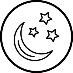 Moon and Stars Icon Style