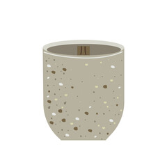 Icon scented candle. Cozy aromatic candle. Aromatherapy and relaxation. Hand drawn flat vector illustration isolate on white .Trendy candle. Modern scented cozy hygge candle for home interior decor.