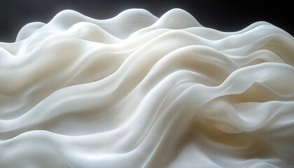 Obraz premium Abstract Composition of Flowing White Fabric in Natural Light with Soft Textures and Gentle Curves