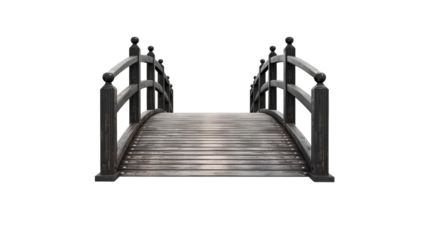 Footbridge Isolated on White Background for Architectural Design Projects