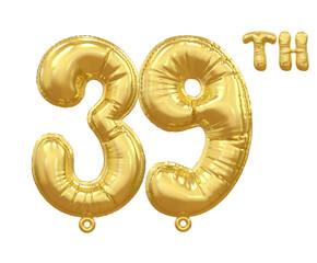 39th Anniversary Gold Balloon