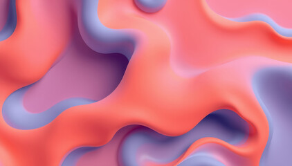 Obraz premium Abstract Coral and Lavender Fluid Wave Design