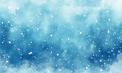 Fototapeta premium watercolor winter christmas background with snowflakes 