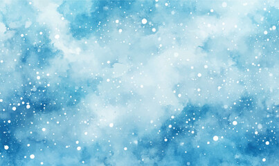 watercolor winter christmas background with snowflakes	
