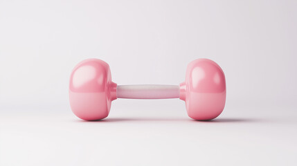 pink dumbbell on white background, perfect for fitness enthusiasts and home workouts. This vibrant equipment adds fun touch to any exercise routine.