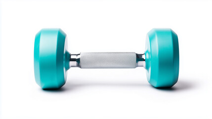 vibrant turquoise dumbbell with textured grip, ideal for fitness enthusiasts and home workouts. Perfect for strength training and exercise routines.